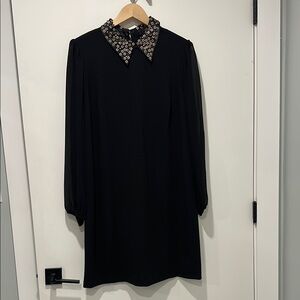 Betsey Johnson Black Dress with Embellished Collar
